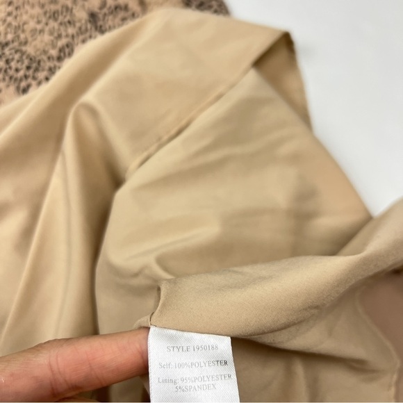 Current Air Taupe Leopard Printed Bias Midi Metallic Skirt - Picture 5 of 6